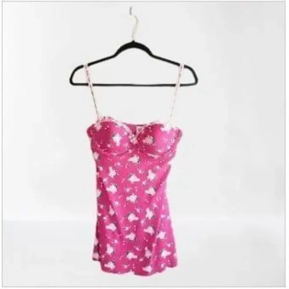 Jessica Simpson Womens Teddy Pink M Floral Padded Underwire Sexy Baby Doll